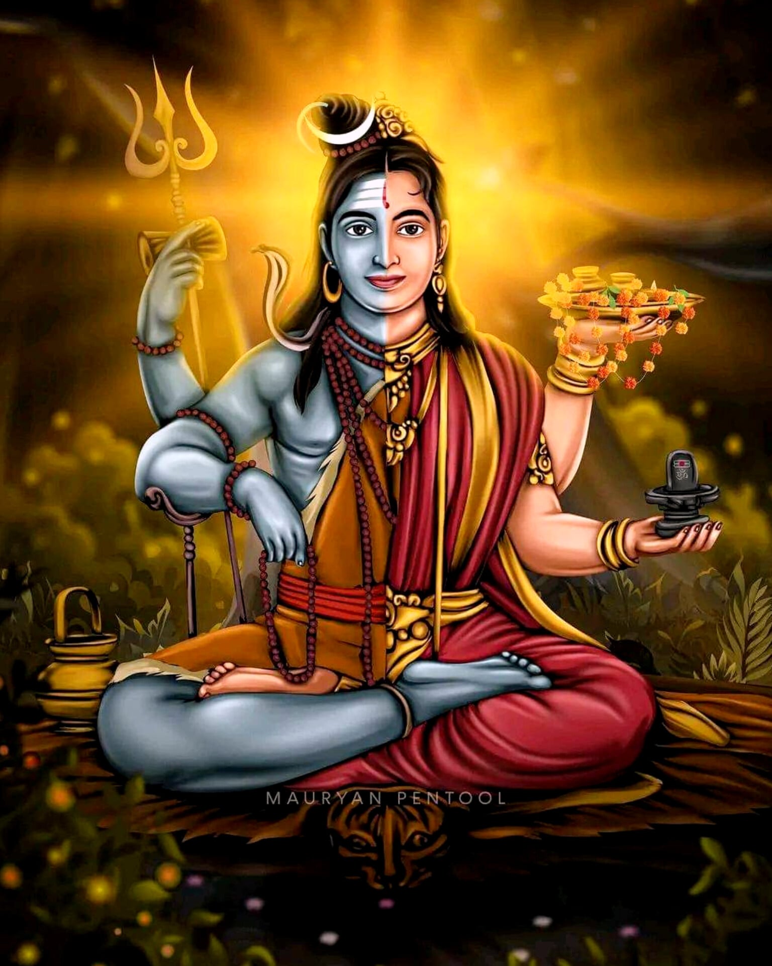 What is the Color of Lord Shiva ?